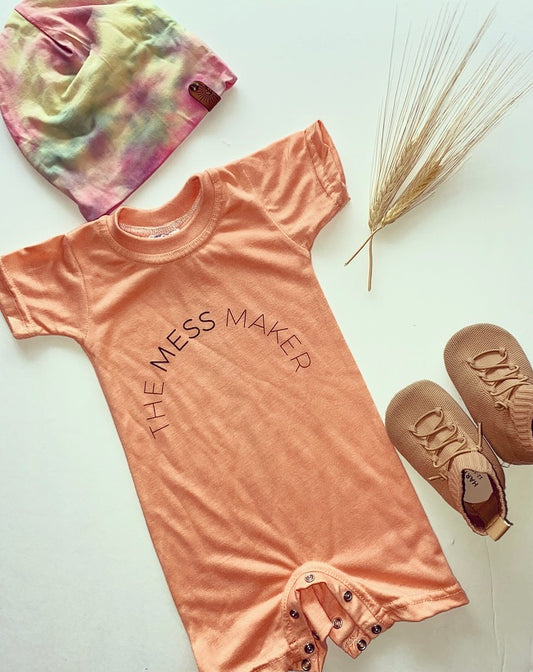 Signature Mess Maker Onesie | Orange | Gender Neutral
