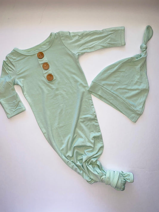 Knotted Gown | Sea Green | Gender Neutral